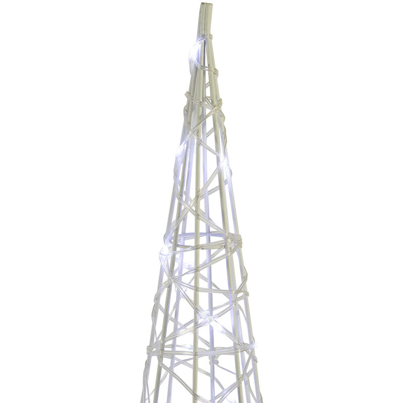 Set of 3 LED Lighted Twinkling Cone Trees Christmas Yard Decoration - Cool White Lights
