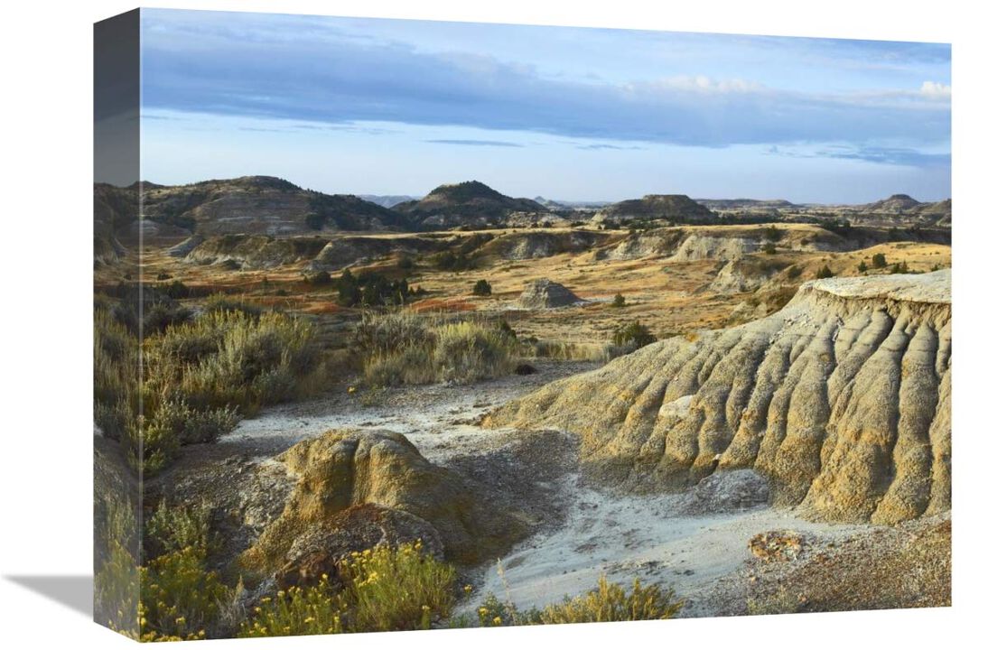 Badlands, South Unit, Theodore Roosevelt National Park, North Dakota-Canvas Art-16x12