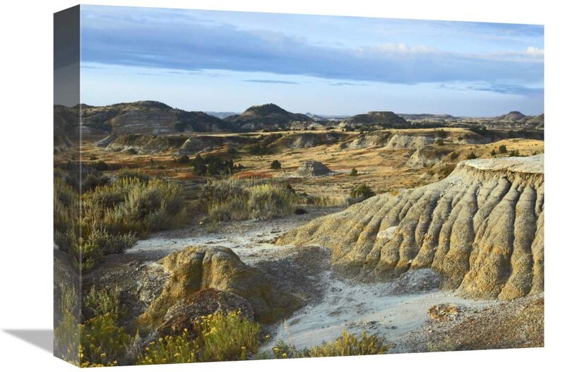 Badlands, South Unit, Theodore Roosevelt National Park, North Dakota-Canvas Art-16x12