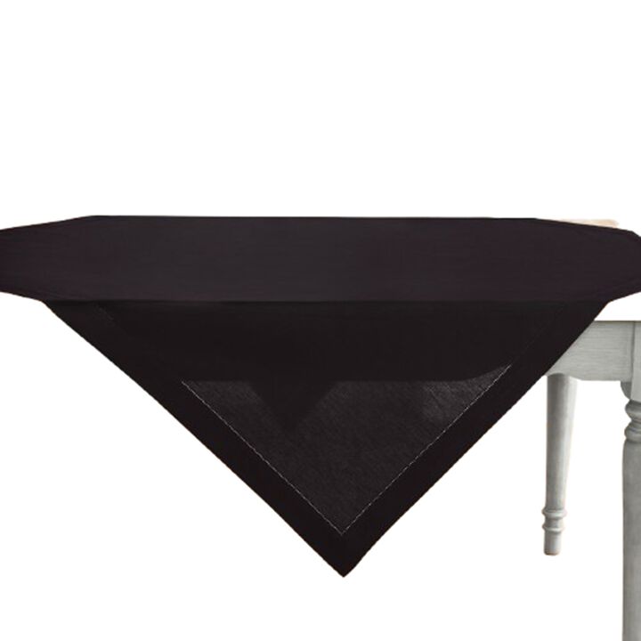 Solino Home Cotton Linen Hemstitch Table Throw 52 x 52 Inch