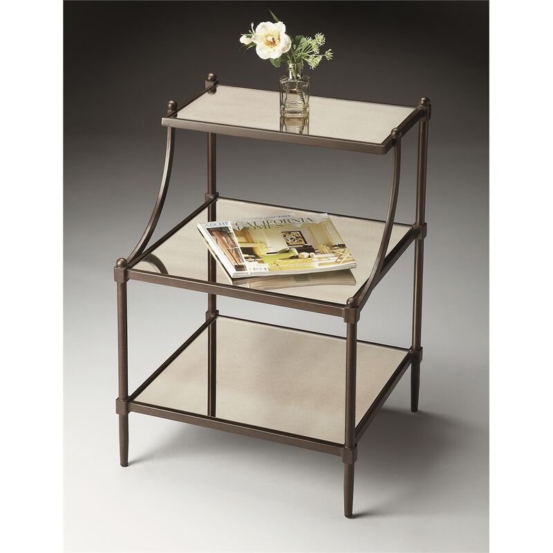 Mirrored Tiered Side Table, Belen Kox