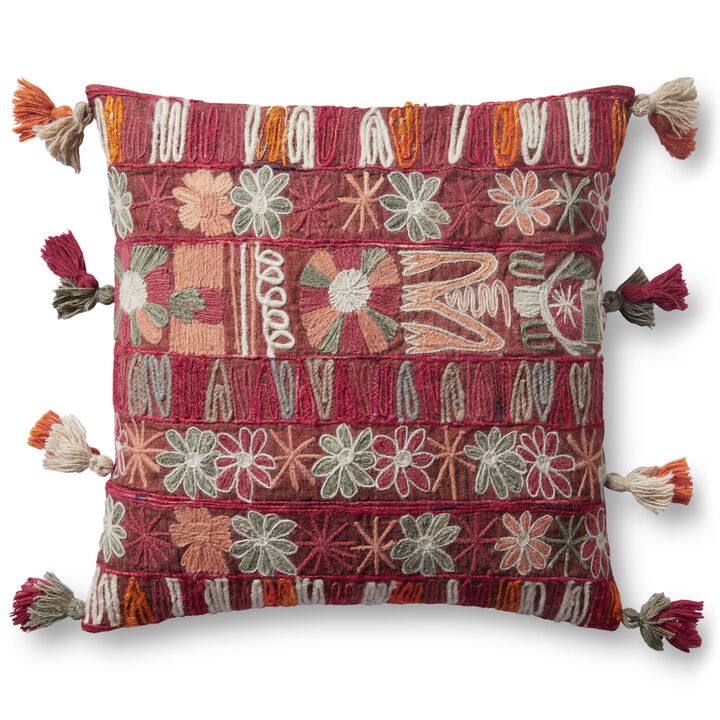 PLL0014 Pink/Multi 22"x22" Down Pillow