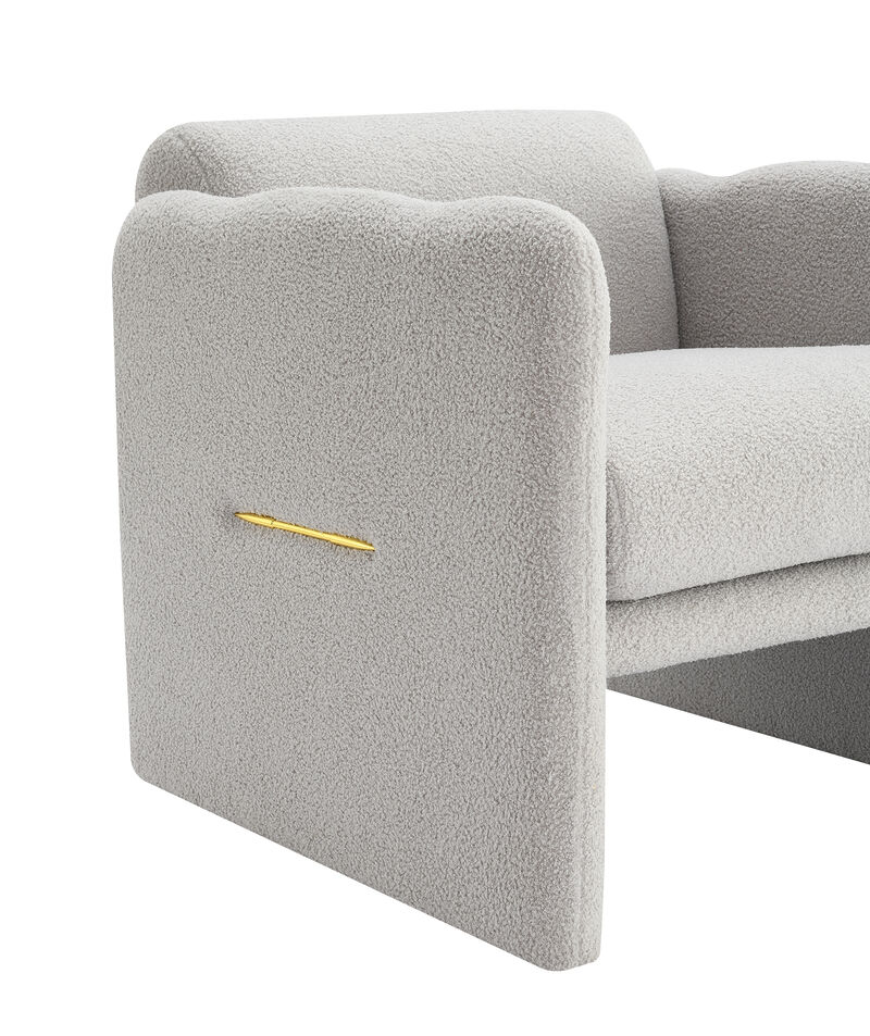 Merax Teddy Fabric Arm Chair Accent Chair for Primary Living Space