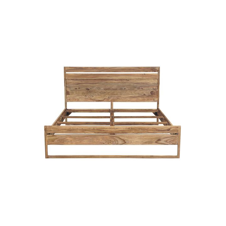 Porter Designs Urban Solid Sheesham Wood King Bed, Natural