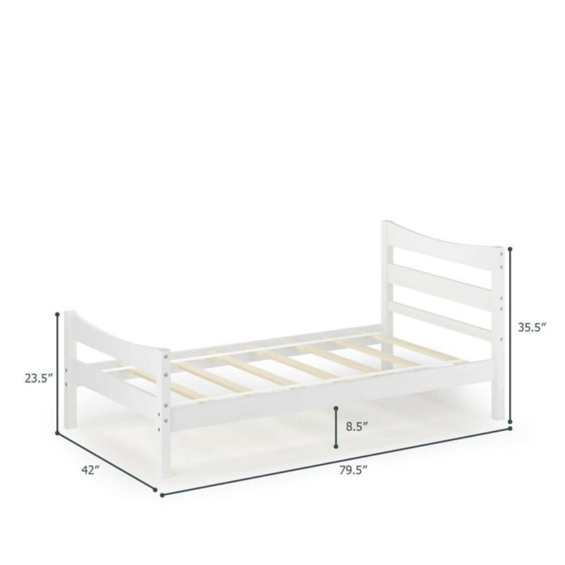 Hivvago Rustic Style Platform Bed Frame with Headboard and Footboard