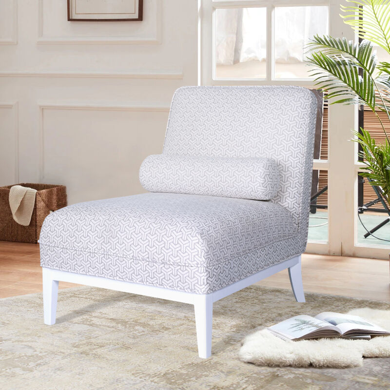 Pasargad Home Firenze Collection Upholster Lounge Chair with Pillow
