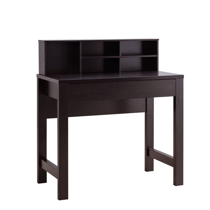 Red Cocoa Home Office Desk with 5 Cubbies Hutch and One Catch All Drawer