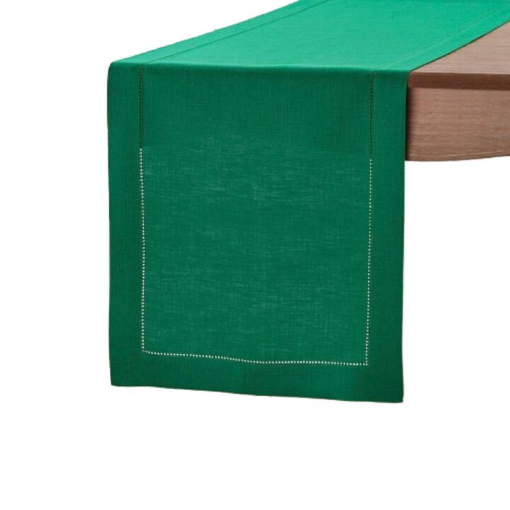 Solino Home 100% Pure Linen Table Runner | Classic Hemstitch for Thanksgiving, Christmas