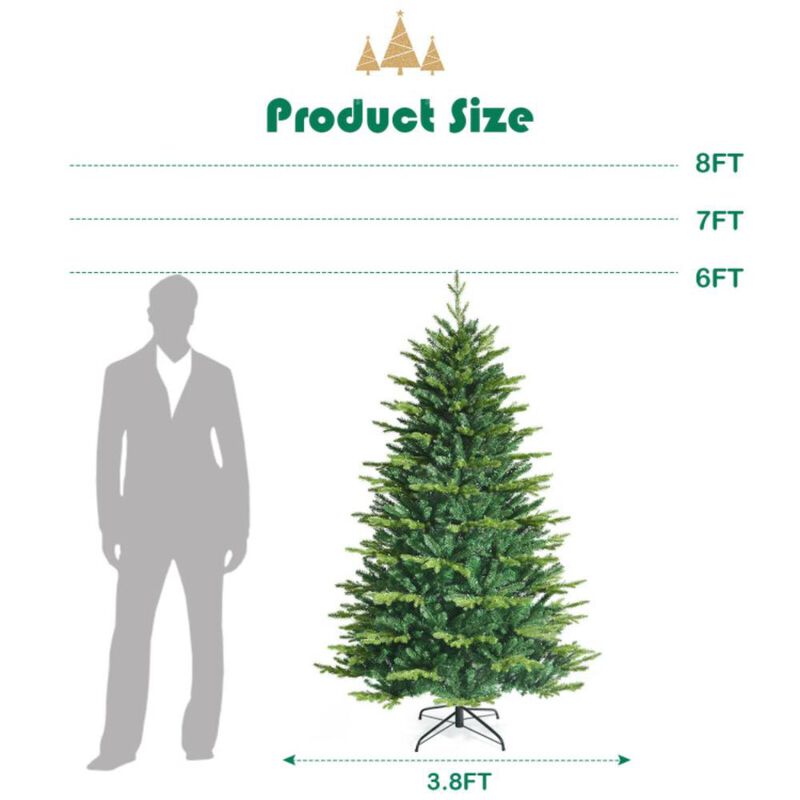 Hivvago Pre-lit Artificial Hinged Christmas Tree with APP Controlled LED Lights