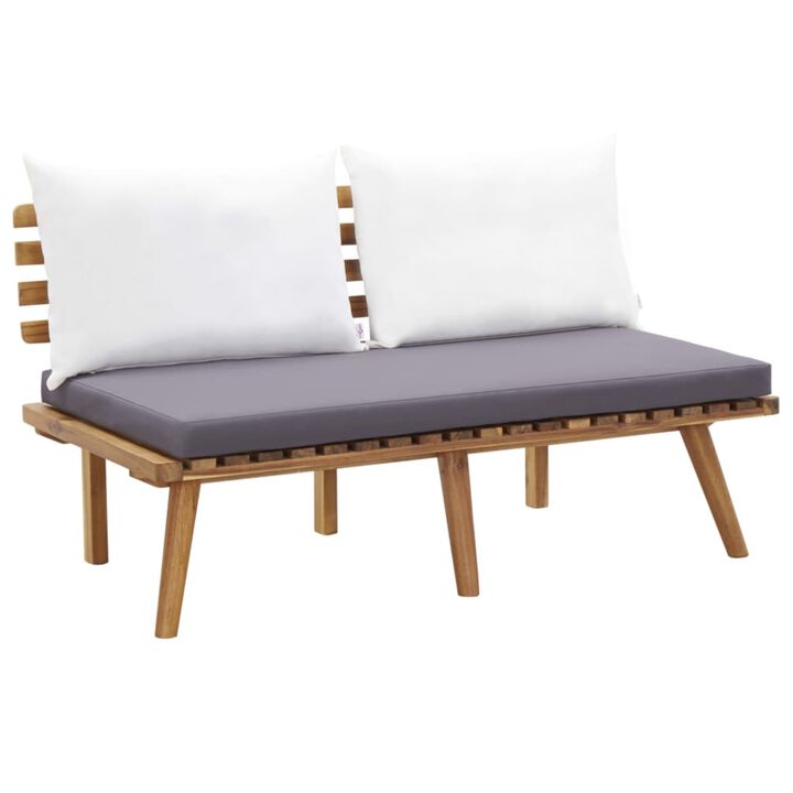 vidaXL Garden Bench with Cushions 45.3" Solid Acacia Wood