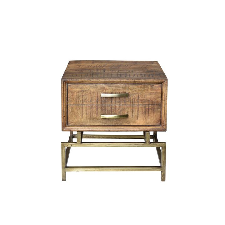 Mid-Century Goldbust 1-Drawer Side Table