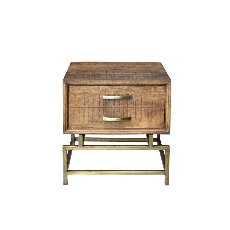 Mid-Century Goldbust 1-Drawer Side Table