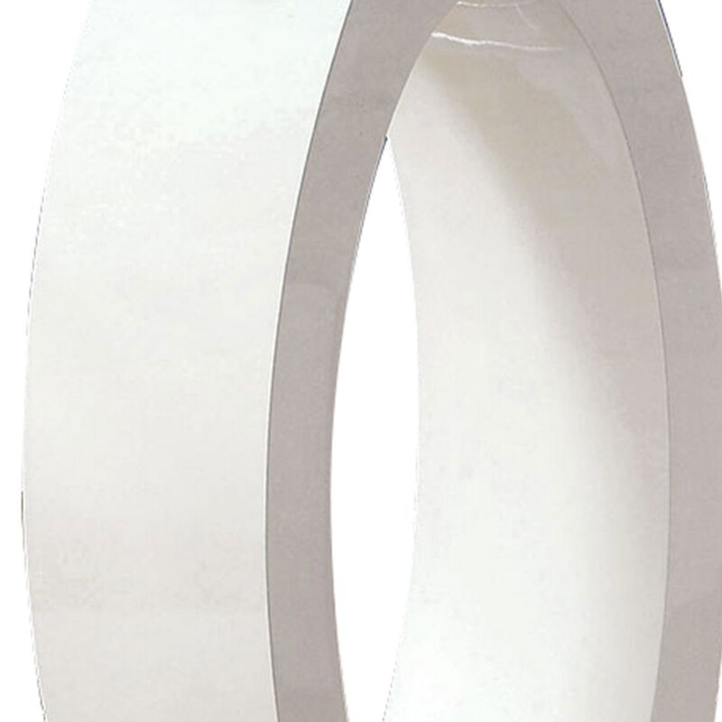 Round Glass Top Counter Height Table with Oval Shaped Base, White-Benzara