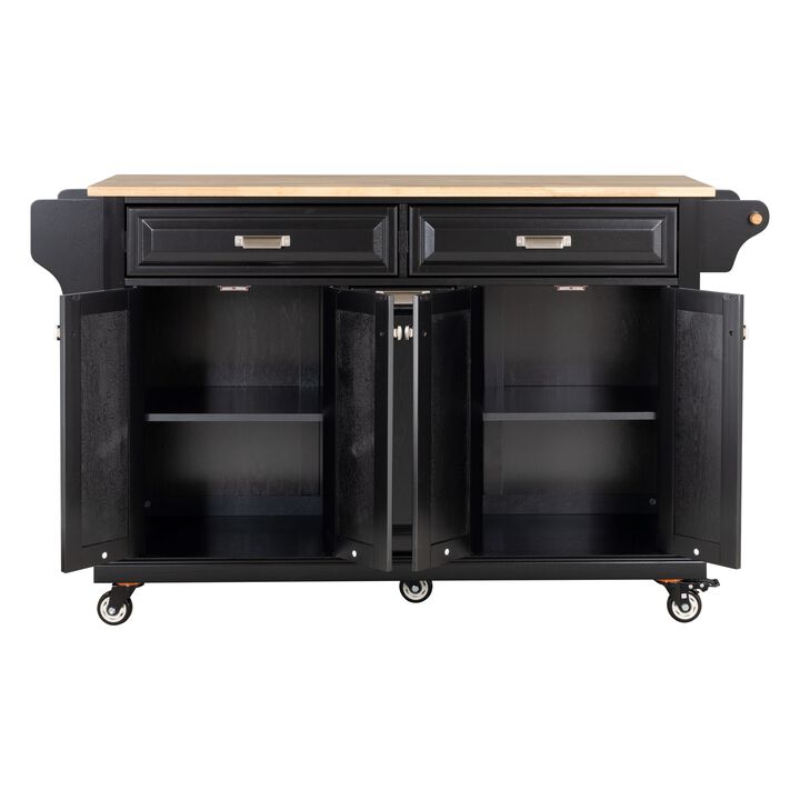 Streamdale Cambridge Natural Wood Top Kitchen Island with Storage