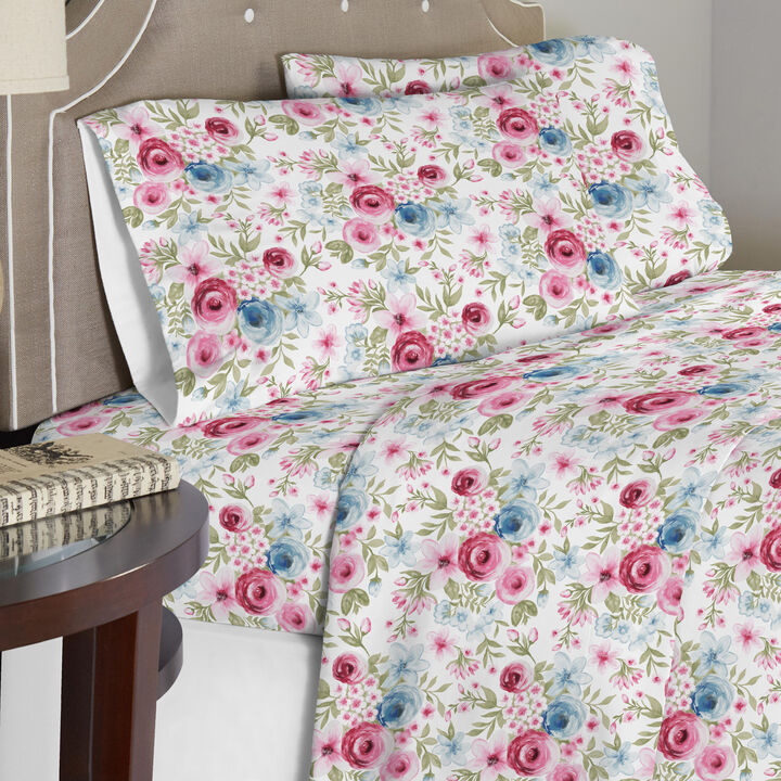 Pointehaven Superior Weight 175 GSM 100% Cotton White Solid Flannel Deep Pocket 3 pc Sheet Set, Twin