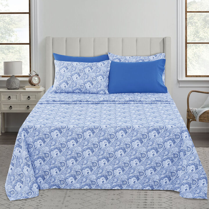 Lux Decor Collection Bed Sheets - Brushed Microfiber Paisley Sheet Set