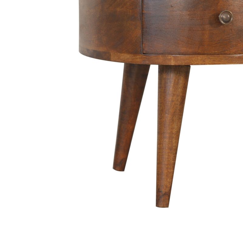Solid Wood 1 Drawer Chestnut Wave Coffee Table