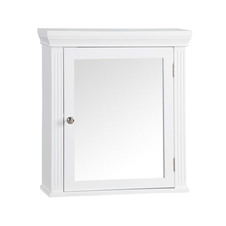 Teamson Home Removable Wooden Medicine Cabinet with Crown Molded Top- White