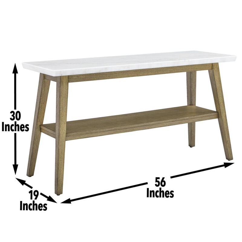 Vida White Marble Top Sofa Table