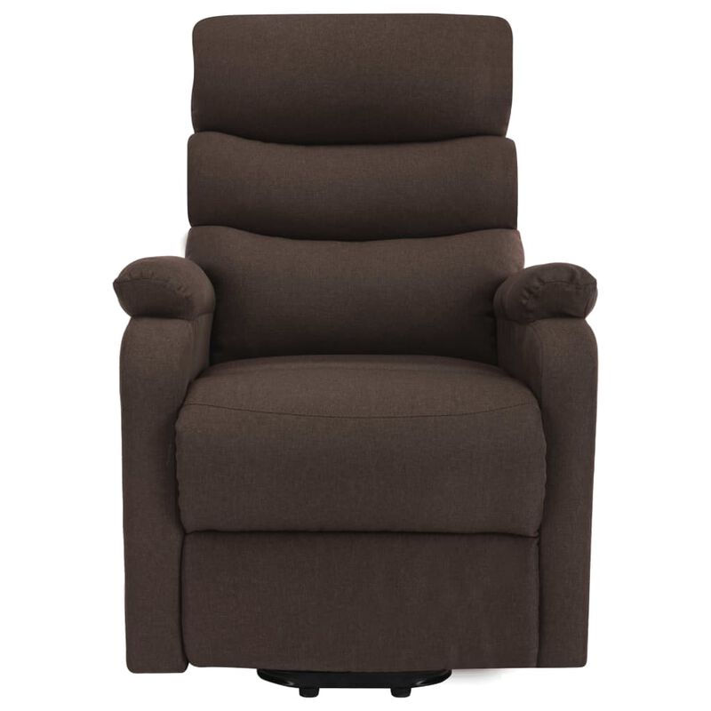 Power Lift Massage Recliner Brown Fabric