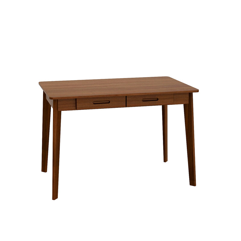 39.4 in. W-29.5 in. H Brown Walnut Computer Desk with 2-Drawers