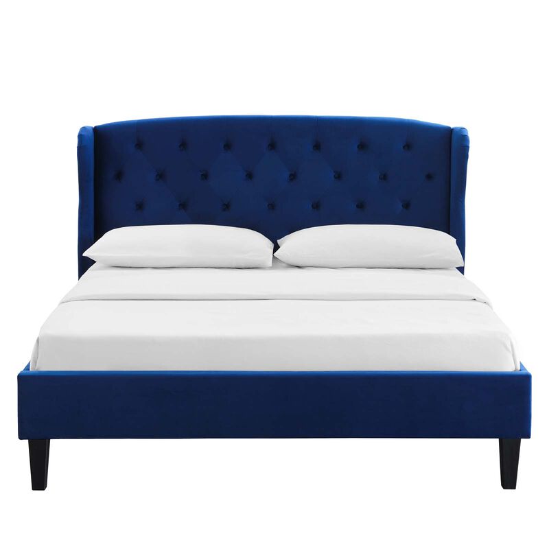 Modway - Penelope Tufted Wingback Queen Performance Velvet Platform Bed