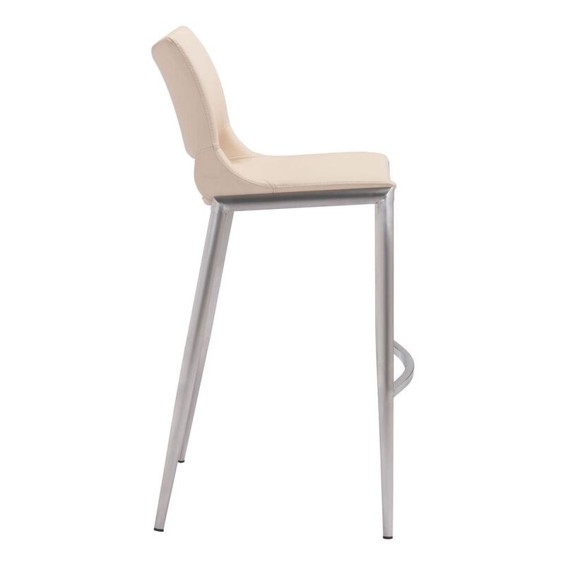 Belen Kox Ace Bar Chair (Set of 2), Light Pink &  Brushed Stainless Steel, Belen Kox