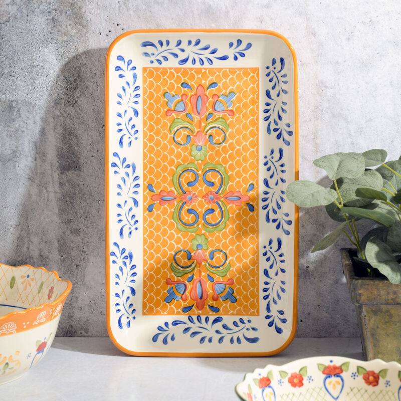Laurie Gates Hand Painted Tierra Stoneware Serving Platter