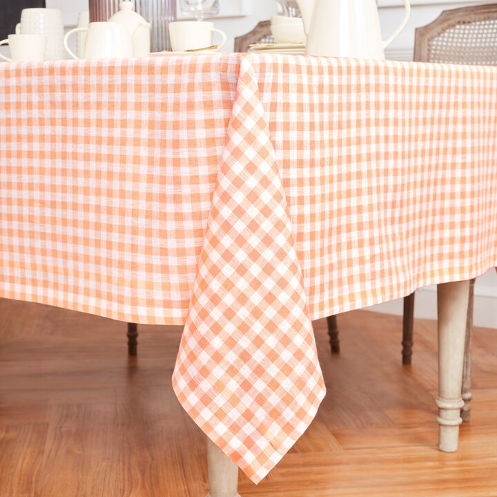 Solino Home 100% Pure Linen Tablecloth | Gingham Check