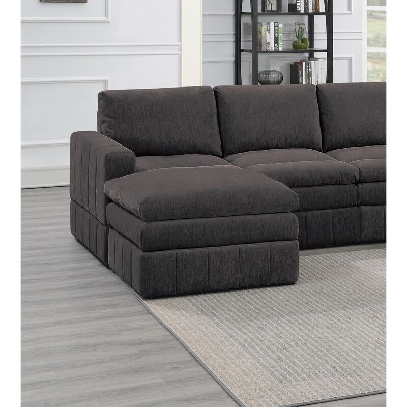 6-piece Modular Sectional Set in Mink Morgan Fabric