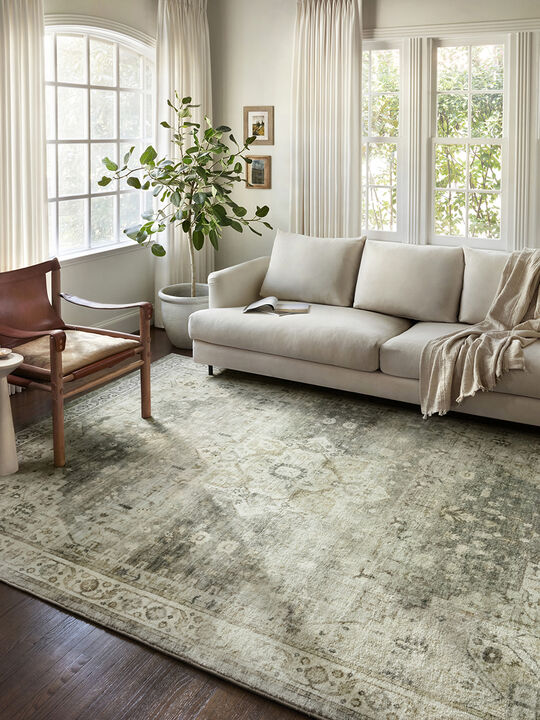 Rosette ROS09 Sage/Beige 18" x 18" Sample Rug