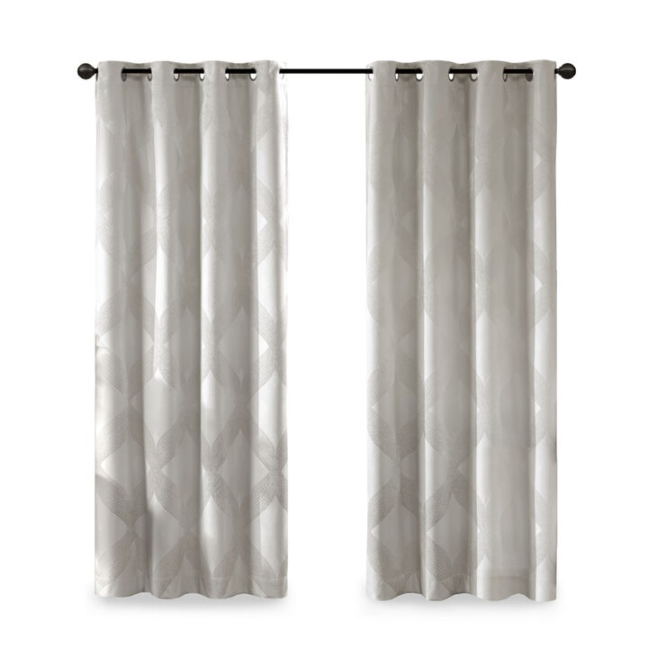 Gracie Mills Eirian Ogee Knitted Jacquard Total Blackout Curtain Panel - 50x95"