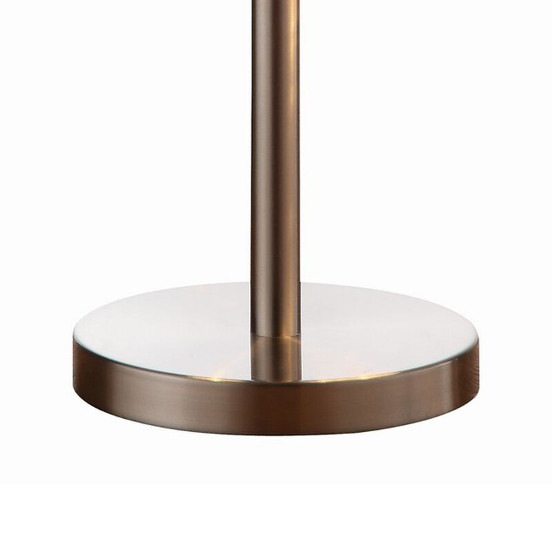 Fern 31 Inch Table Lamp with 3 Orb Shades, Metal, Sand Chrome Finish-Benzara