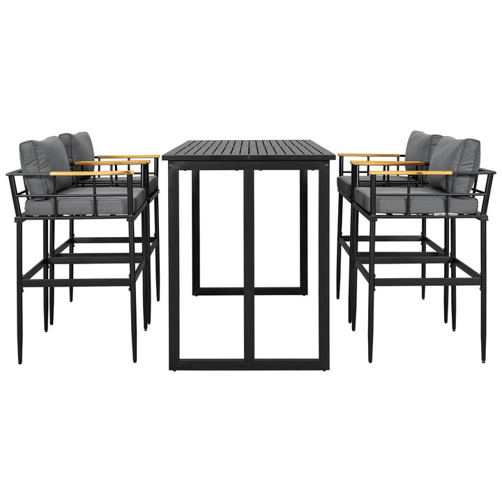 Merax Outdoor Metal Frame Dining Set for Patio, Balcony or Backyard