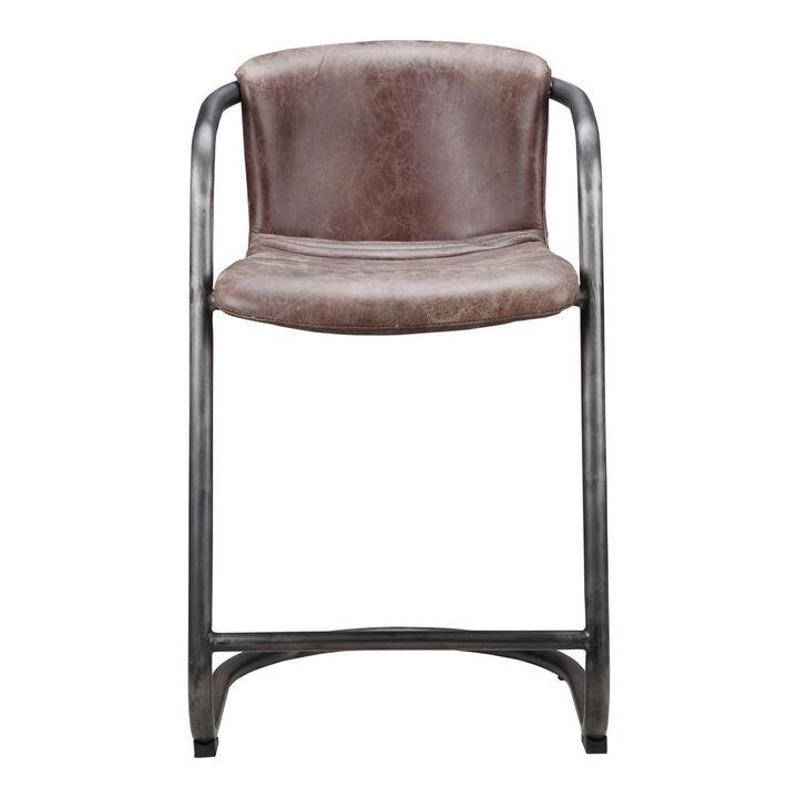 Belen Kox Rustic Brown Leather Counter Stool - Freeman Collection (Set of 2), Belen Kox