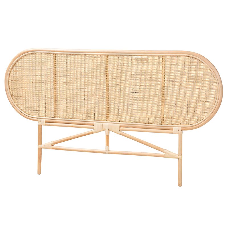 Bali & Pari Reegan Modern Bohemian Natural Rattan Queen Size Standalone Headboard