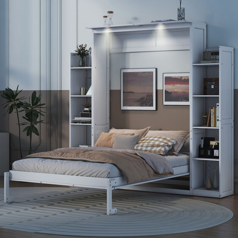 Merax Classical Murphy Bed with LED Lights