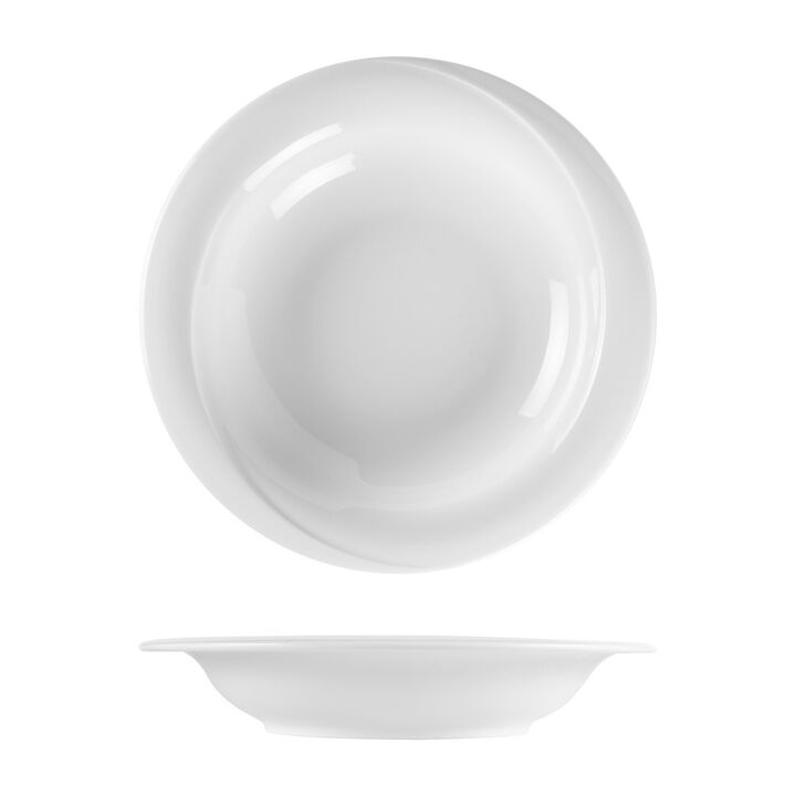 Porcelain X-tanbul dia.11.75" h:2" 37 oz. Round White Porcelain Bowl (Set of 2)