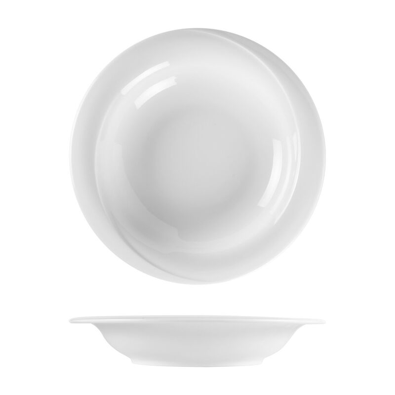 Porcelain X-tanbul dia.11.75" h:2" 37 oz. Round White Porcelain Bowl (Set of 2)