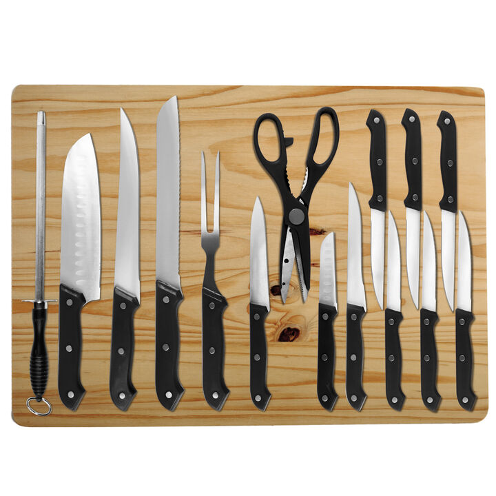 Cutlery Set with Jumbo Cutting Board - 16 pc. Set