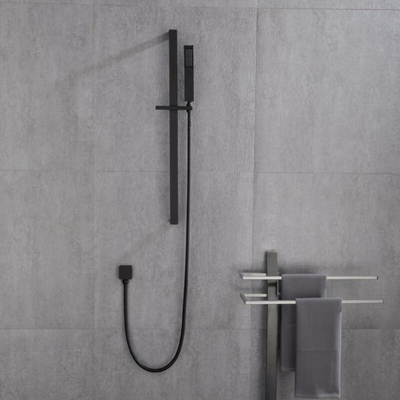 Wall-Mounted Handheld Shower with Slide Bar, Water-Efficient Shower Head with Hose