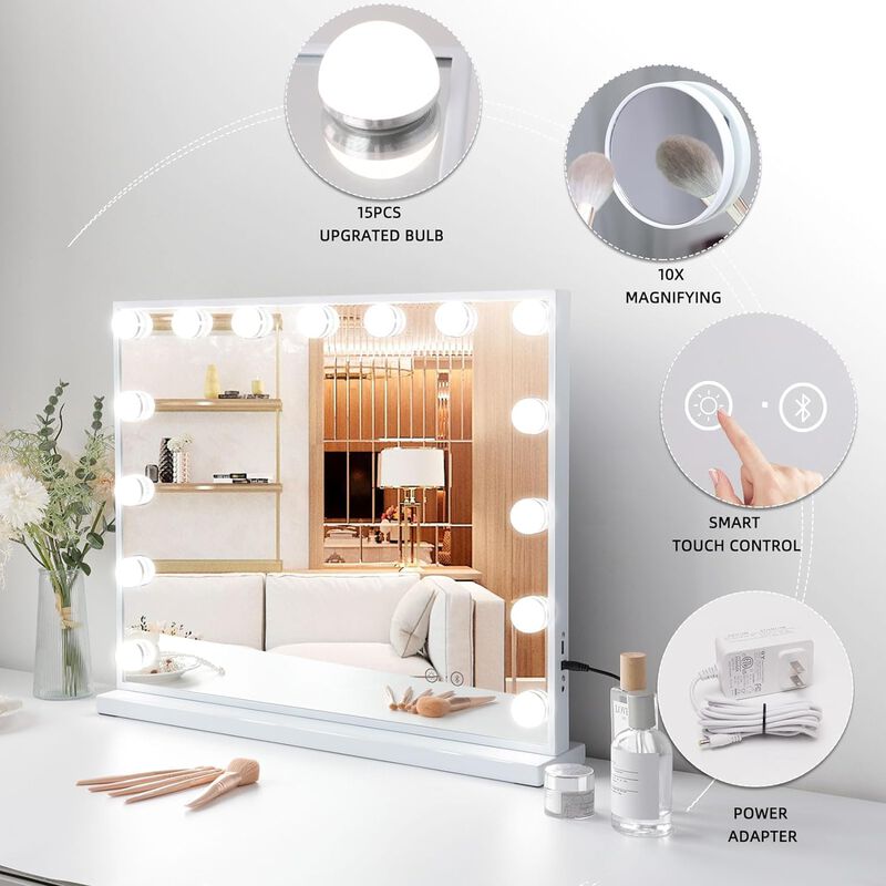 23''x19'' Hollywood Vanity Mirror with Lights Bluetooth