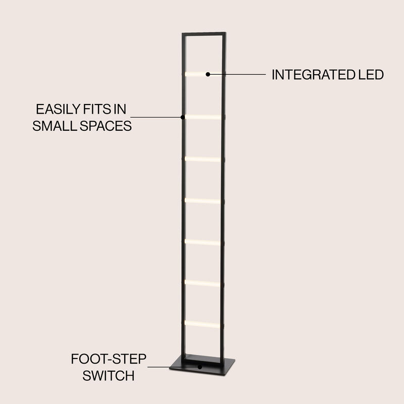 Ivan Minimalist Modern Iron Ladder Dimmable Integrated LED Floor Lamp