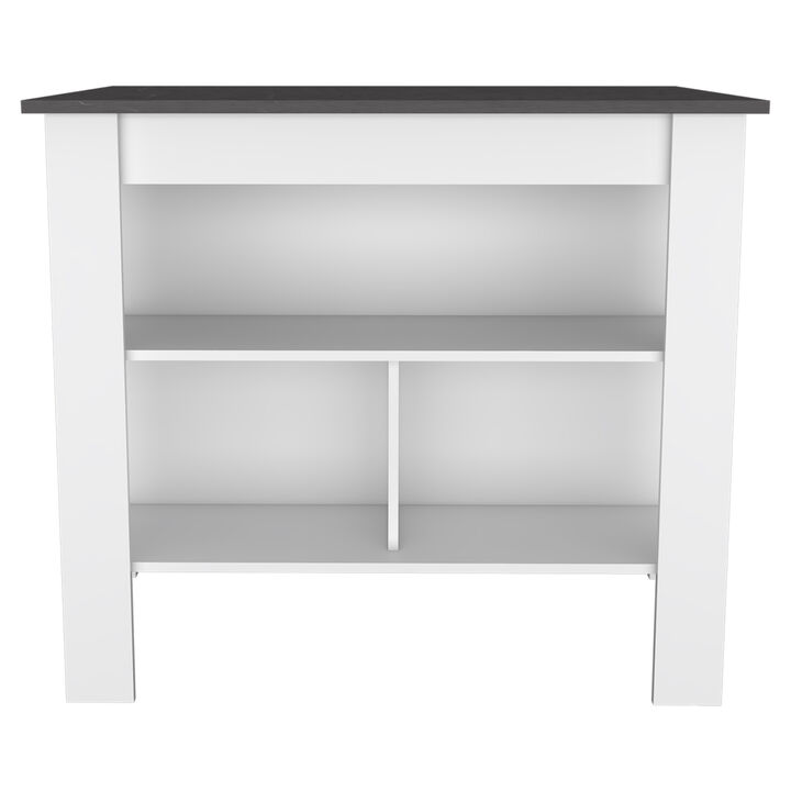 DEPOT E-SHOP Delos Kitchen Island, Four Legs, Three Shelves