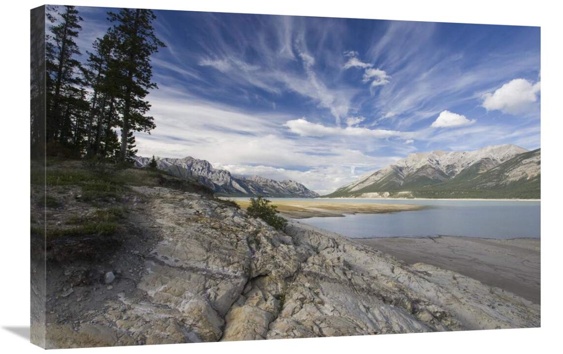 Abraham Lake created by Bighorn Dam on the North Saskatchewan River, Jasper National Park, Alberta, Canada-Canvas Art-30x20
