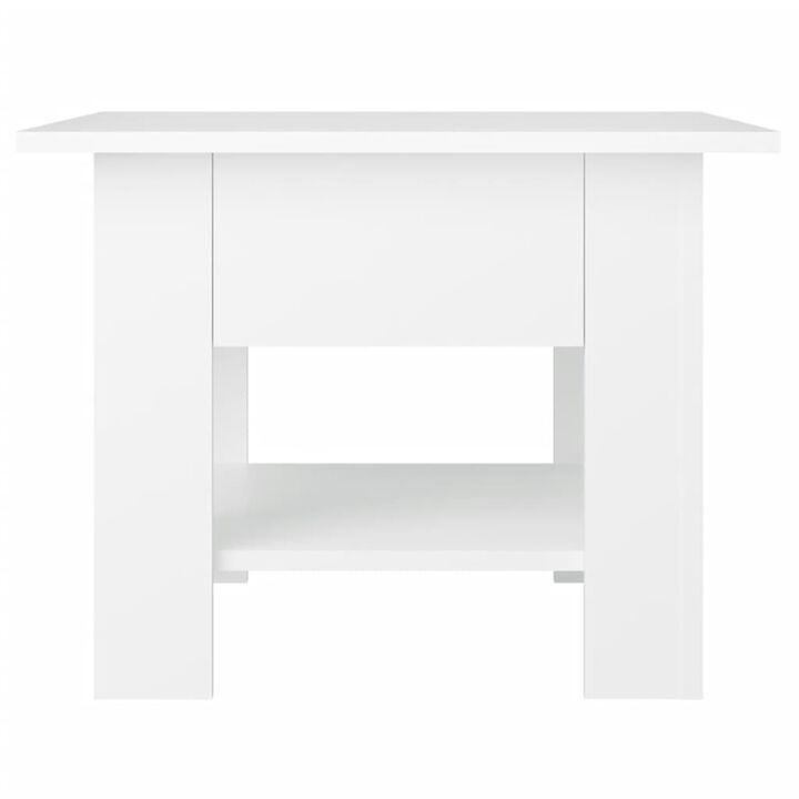 vidaXL Coffee Table White 21.7"x21.7"x21.7" Chipboard