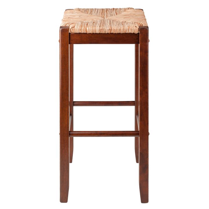 Winsome Bar Stools Rush Seat Kaden Set, Walnut, 29", 2 Piece