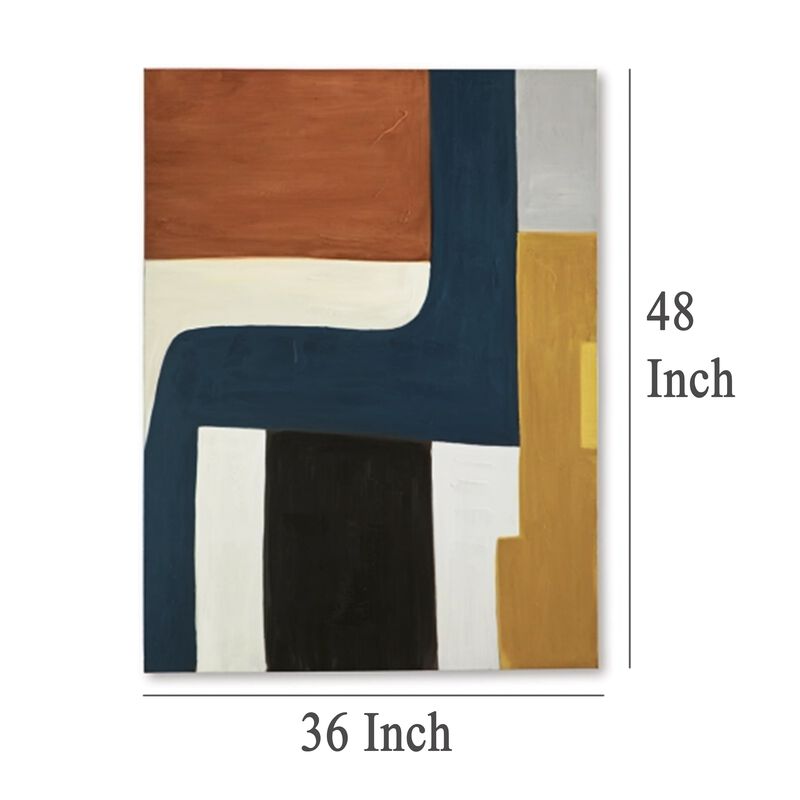Sawyer Wall Art, Multicolor Abstract Modernist Design, Canvas 36x48 - Benzara