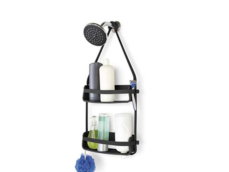 Umbra Flex Shower Storage Accessories with Patented Gel-Lock Technology Suction Cup, Caddy, Black