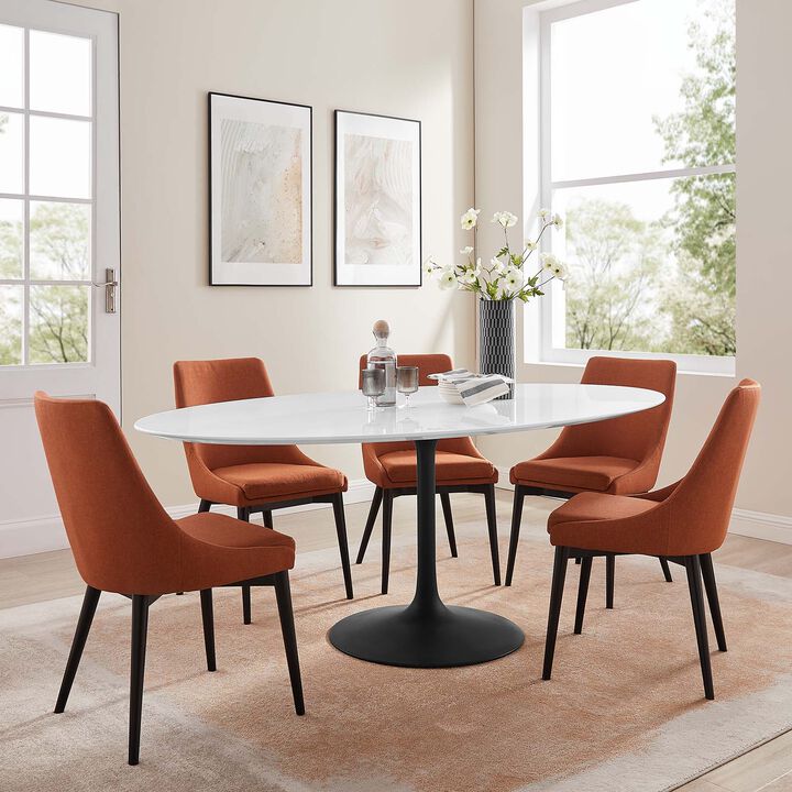 Modway - Lippa 78" Oval Dining Table Black White